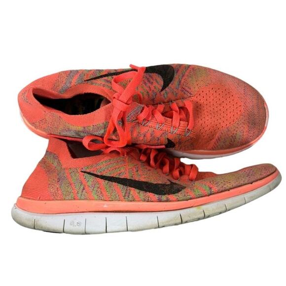 Nike Free 4.0 Flyknit Orange Hot Lava Fuchsia Running Shoes Women's Size 7.5 - Picture 7 of 13